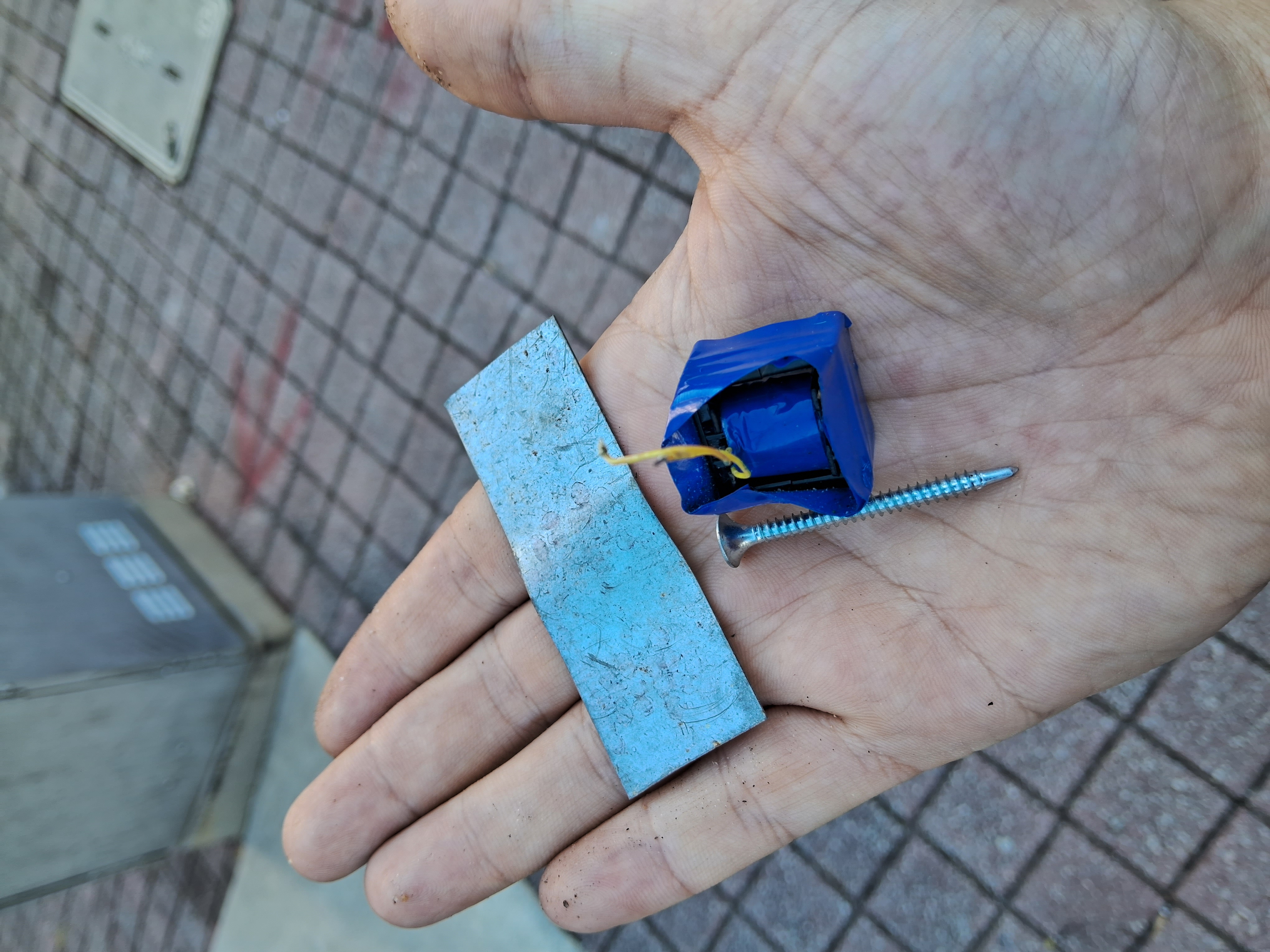 Scavenged metal in my hand